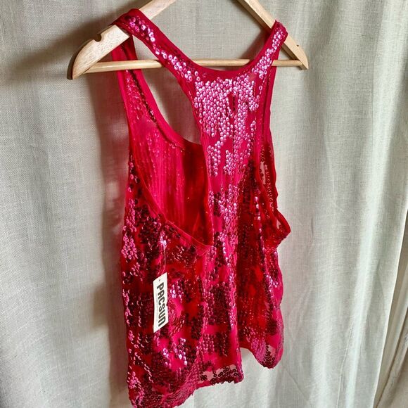 Barbiecore Pink Sequin Crop Top Y2K Party Vibes NWT - Picture 16 of 16